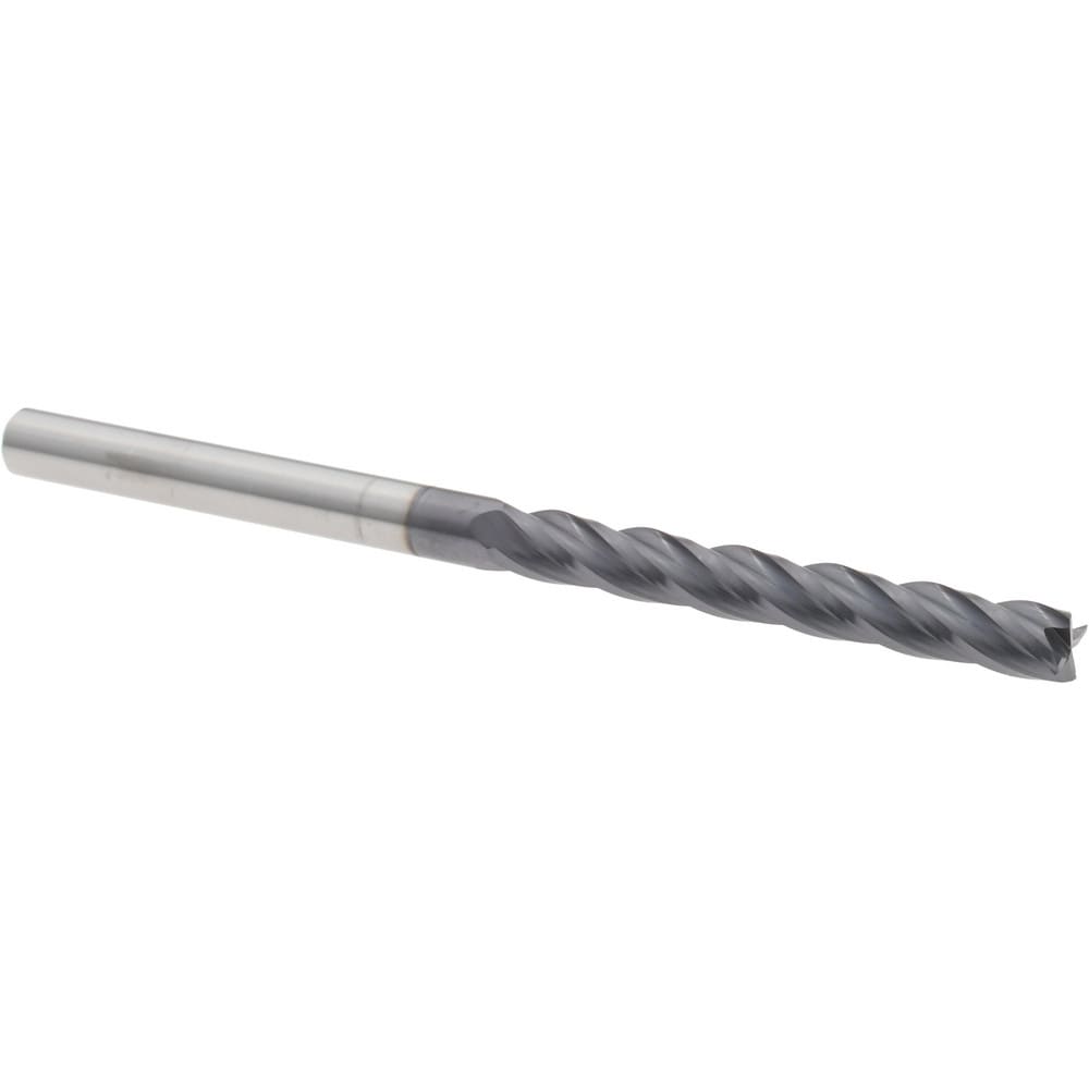 Square End Mill: 3/16" Dia, 1-1/2" LOC, 4 Flute, Solid Carbide