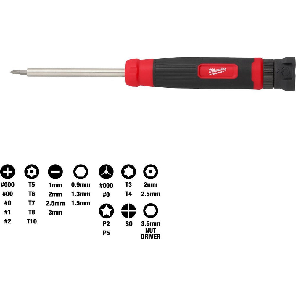 Bit Screwdrivers; Type: Combination; Tip Type: Slotted, Torx, Hex, Phillips; Drive Size (TXT): 1/4 in, 1/2 in, 3/8 in; Shaft Length: 2.7500