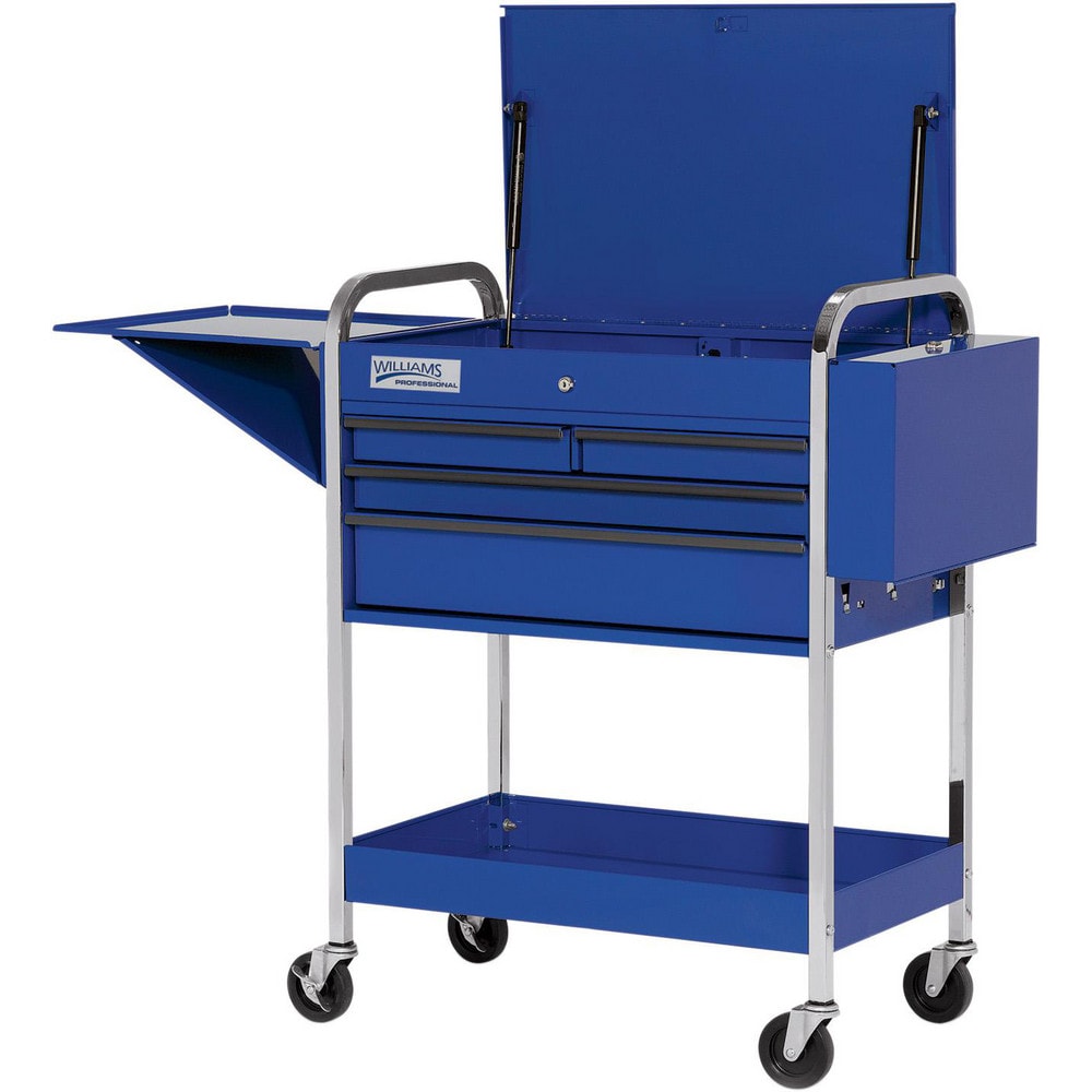 Utility Utility Cart: 17" Long, 35" Wide, Steel, Blue