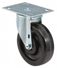 Swivel Top Plate Caster: Polyurethane, 4" Wheel Dia, 2" Wheel Width, 600 lb Capacity, 5-5/8" OAH