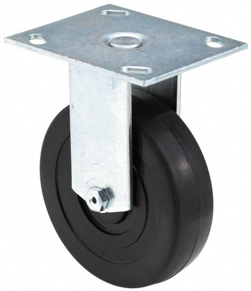 Rigid Top Plate Caster: Polyurethane, 4" Wheel Dia, 2" Wheel Width, 600 lb Capacity, 5-5/8" OAH