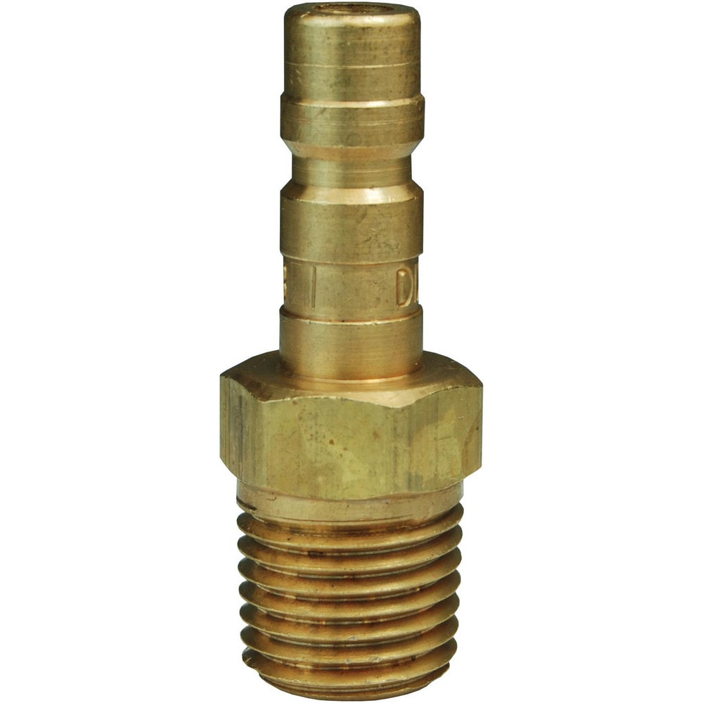 Pneumatic Hose Fittings & Couplings; Fitting Type: Plug; Type: Plug; Interchange Type: Proprietary Astronautics; Thread Type: NPTF; Material: Brass; Thread Standard: Male NPT