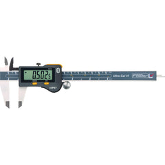 Electronic Caliper: 0 to 6", 0.0005" Resolution, IP67, For Depth, Inside Diameter, Outside Diameter & Step