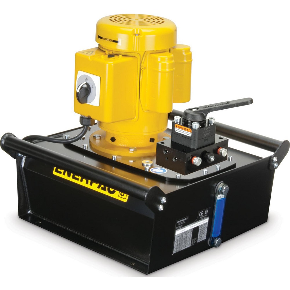 Power Hydraulic Pumps & Jacks; Type: Electric Hydraulic Pump; 1st Stage Pressure Rating: 10000; 2nd Stage Pressure Rating: 10000; Pressure Rating (psi): 10000; Oil Capacity: 2 gal; Actuation: Double Acting; Cylinder Operating Function: Advance, Hold and R