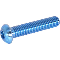 Socket Cap Screw: M3x0.5 12.00 mm Length Under Head, Alloy Steel, Zinc-Blue Trivalent Chromate