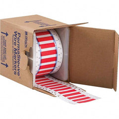 Label Maker Label: Red, Polyolefin, 500 per Roll