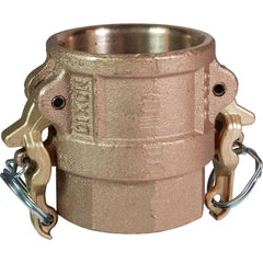 Suction & Discharge Hose Couplings; Type: Type D Coupler; Coupling Type: Cam & Groove; Coupling Descriptor: Boss-Lock Coupler x FNPT; Material: Brass; Coupler Size (Fractional Inch): 1; Thread Size: 1; Hose Size: 1