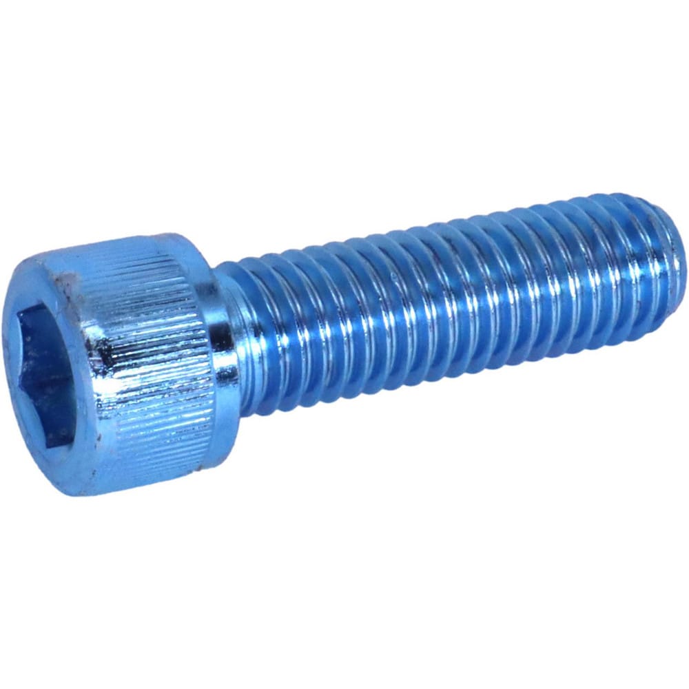 Hex Socket Cap Screw: M4x0.7 Thread, 16.00 mm Length Under Head, 12.9 Alloy Steel, Zinc-Blue Trivalent Chromate Finish