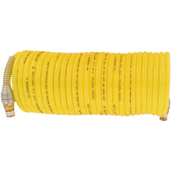 Air & Multi-Purpose Hose; Hose Type: Jackhammer Hose, Multipurpose Air Hose, Sledgehammer Hose; Length Ft. (Feet): 25; Type: Coiled Hose; Color: Yellow; Material: Nylon