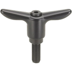 Adjustable Clamping Handle: T-Handle, 5/8-11 Thread, Die Cast Zinc Handle, 0.9100" Hub Dia, Black