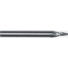 Tapered End Mill: 11 deg Angle per Side, 1/16" Small Dia, 1/2" LOC, 3 Flute, Tapered End