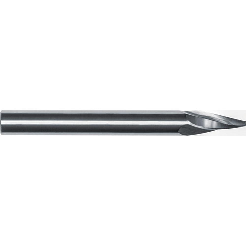 Tapered End Mill: 3 deg Angle per Side, 1/8" Small Dia, 1" LOC, 3 Flute, Tapered End