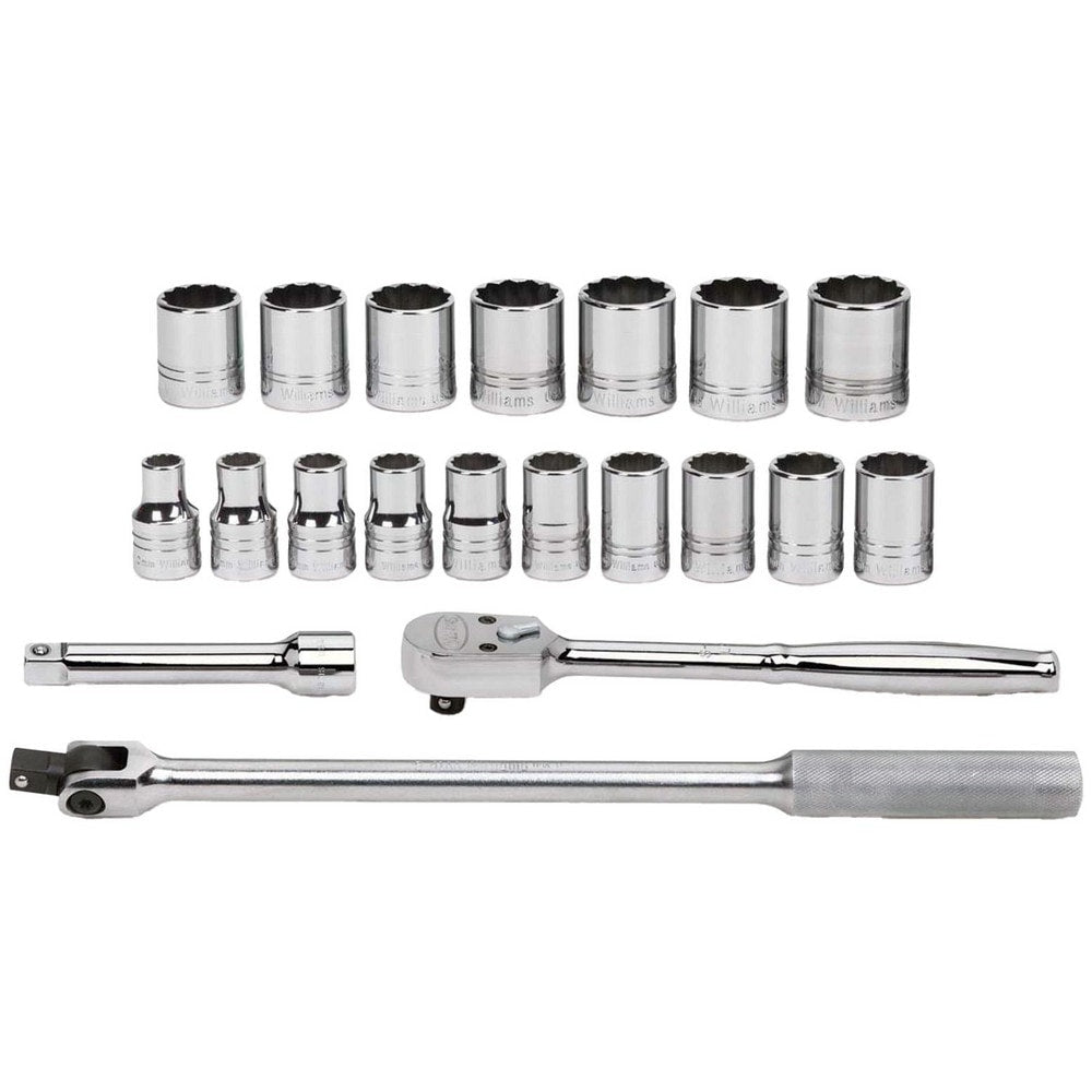 Standard Socket Set: 20 Pc, 25/64 to 1-27/64" Socket