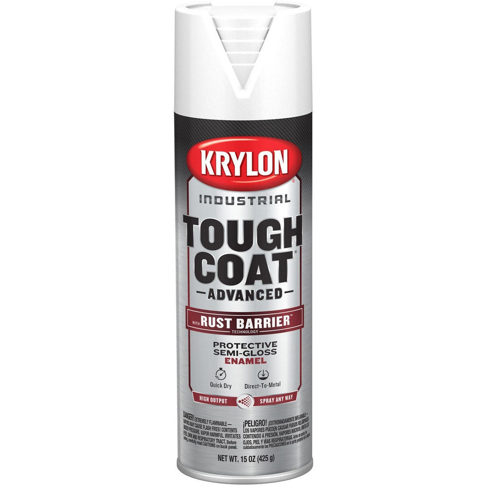 Spray Paint: White, Semi-Gloss, 15 oz Net Fill, Rust-Preventive Acrylic Alkyd Enamel