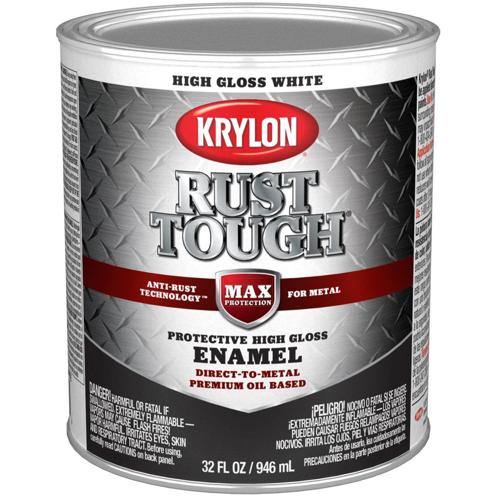 Brush-On & Anti-Rust  Paint: 1 qt, White, Gloss Finish