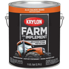 Brush-On  Paint: 1 gal, Allis Chalmers Orange, High-Gloss Finish