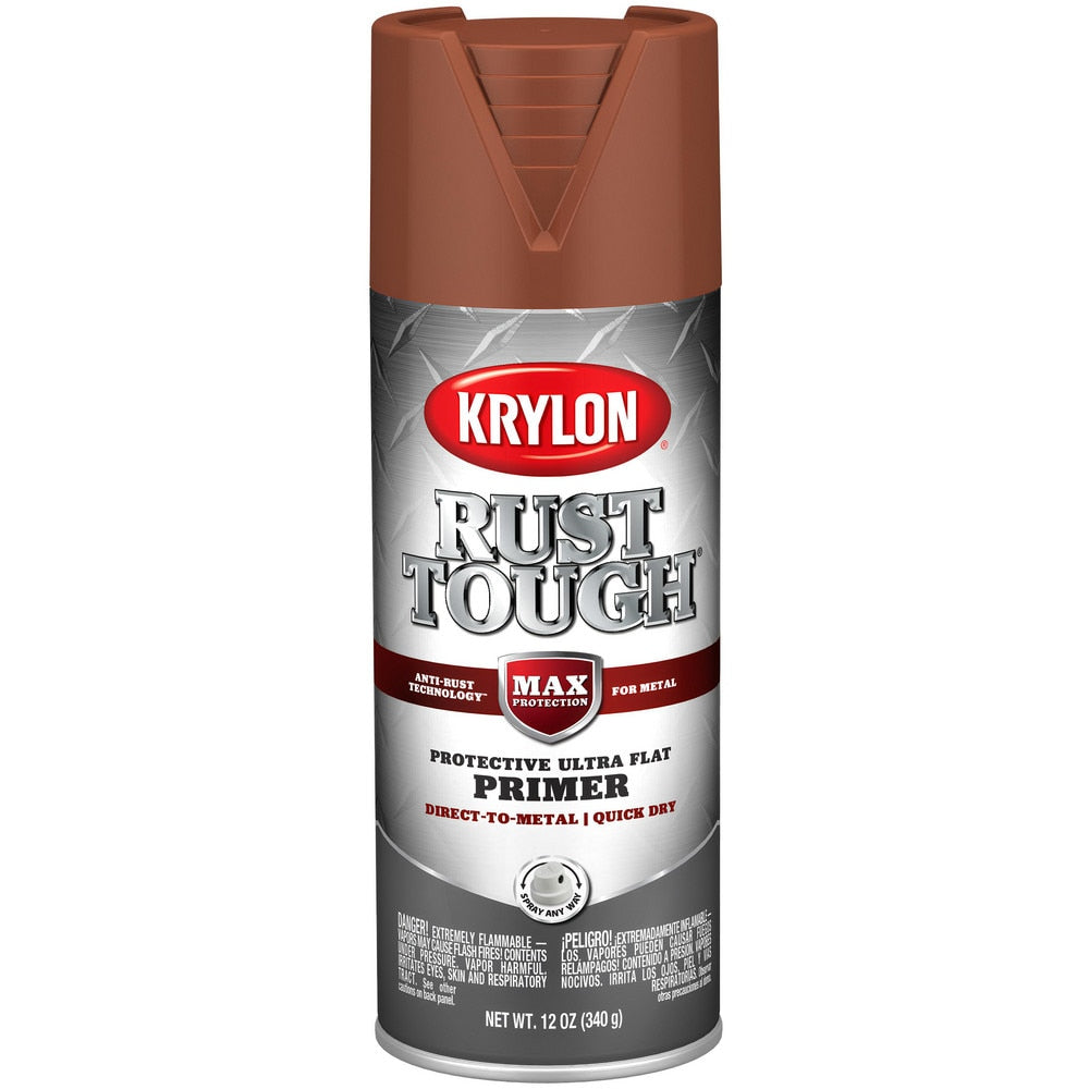 Primers; Product Type: Spray Paint Primer; Color: Ruddy Brown; Container Size: 12 oz; Net Fill: 12 oz; Quick-Drying: Yes; Container Type: Aerosol Can; Finish: Ultra Flat