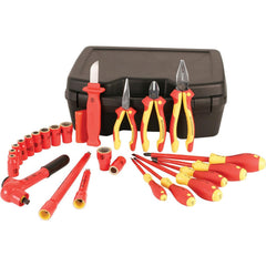 Combination Hand Tool Set: 24 Pc, Insulated Socket, Insulated Plier, Insulated Screwdrivers & Insulated Knife