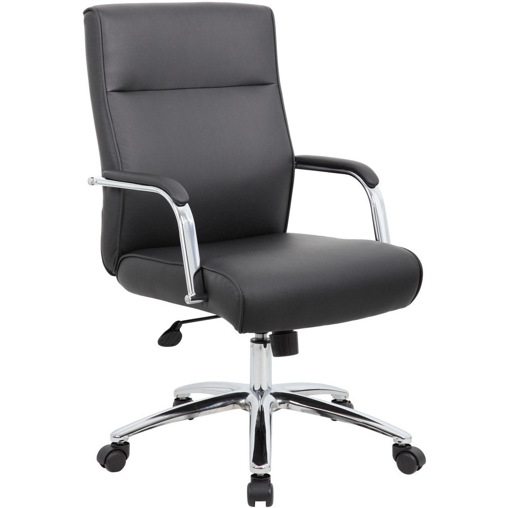 Task Chair:  Vinyl,  Adjustable Height,  Black