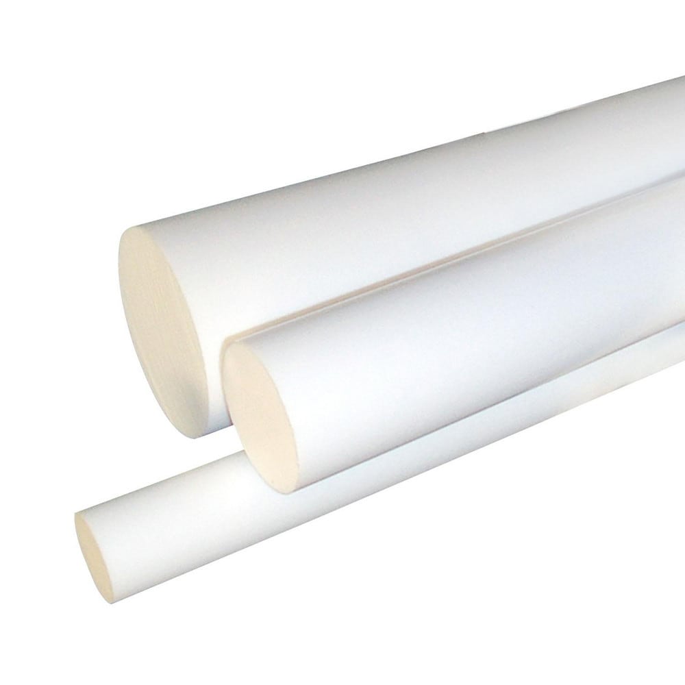 Plastic Rod: 24" Long, 1.75" Dia, Natural Color, Opaque, 5000 psi Tensile Strength