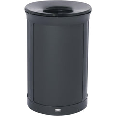 Trash Cans & Recycling Containers; Product Type: Trash Can; Container Capacity: 33 gal; Container Shape: Round; Container Material: Metal; Color: Metallic Jet Black; Material: Metal