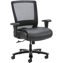 Task Chair:  Mesh & PU Leather,  Adjustable Height,  Black