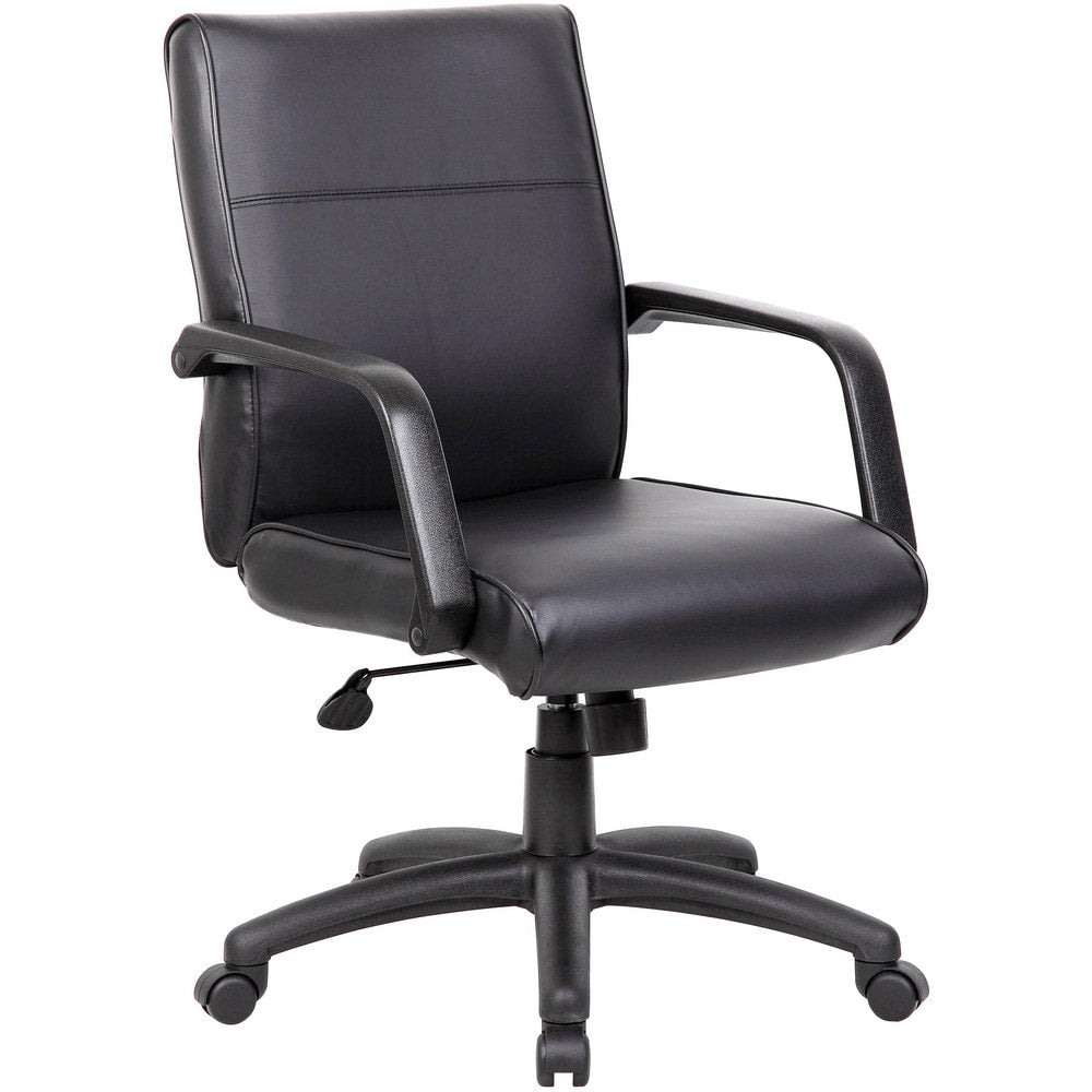 Task Chair:  PU Leather,  Adjustable Height,  Black