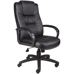 Task Chair:  PU Leather,  Adjustable Height,  Black