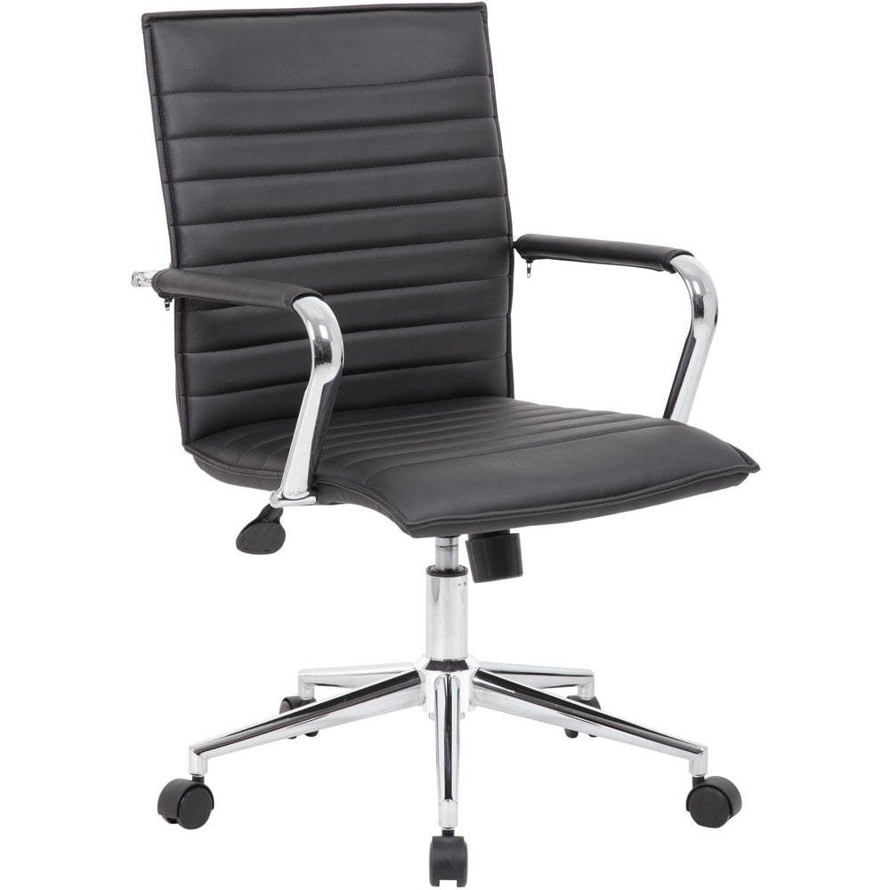 Task Chair:  Vinyl,  Adjustable Height,  Black