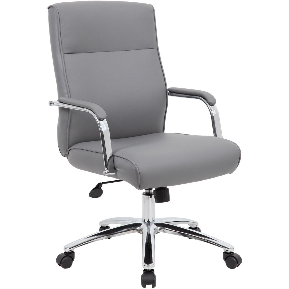 Task Chair:  Vinyl,  Adjustable Height,  Gray