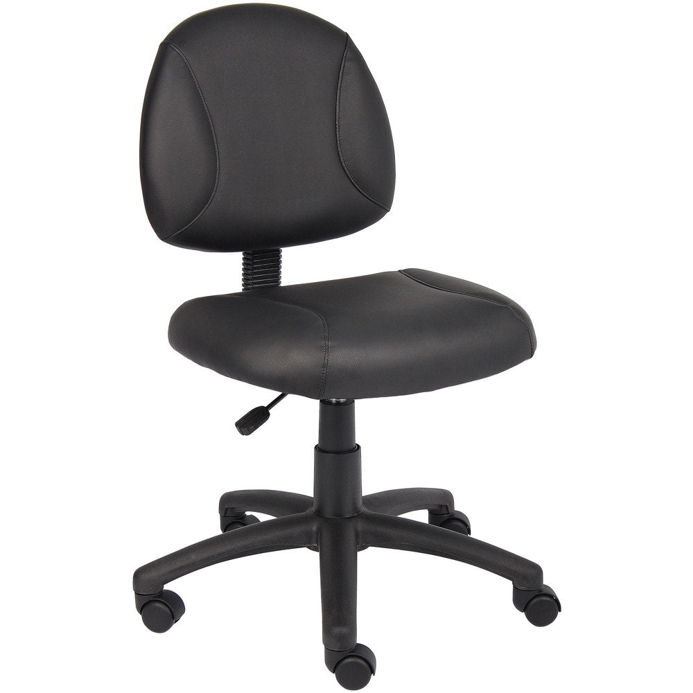 Task Chair:  PU Leather,  Adjustable Height,  Black