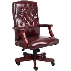 Task Chair:  Vinyl,  Adjustable Height,  Burgundy