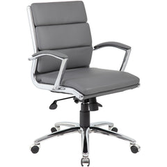 Task Chair:  Vinyl,  Adjustable Height,  Gray