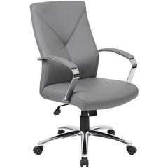 Task Chair:  PU Leather,  Adjustable Height,  Gray