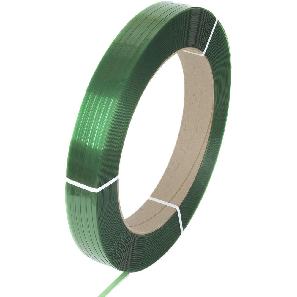 Polyester Strapping: 1/2" Wide, 3,250' Long, 0.028" Thick, Oscillated Coil