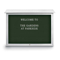 Enclosed Letter Board: 52" Wide, 40" High, Recycled Plastics, White