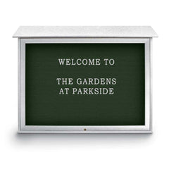 Enclosed Letter Board: 45" Wide, 36" High, Recycled Plastics, White