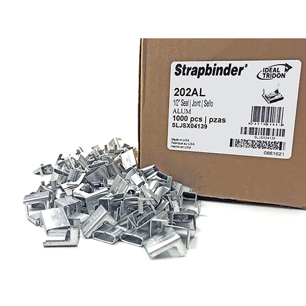 Strapping Seals & Buckles; Fits Strap Width: 0.5; Material: Aluminum