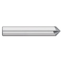 Chamfer Mill: 1/2" Dia, 1/2" Shank Dia, 45.00 deg, 4 Flute, Solid Carbide, Single End