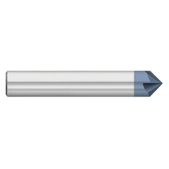 Chamfer Mill: 1/2" Dia, 1/2" Shank Dia, 30.00 deg, 4 Flute, Solid Carbide, Single End