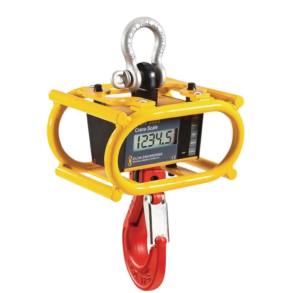 Crane Scales & Hanging Scales; Type: Crane Scale w/1" Display, Cage & IR Remote; Capacity (Lb.): 2500.00; Capacity (kg): 1133.9809; Display Type: 6 Digit LCD, 5 Digit LCD; Scale Type: Crane Scale