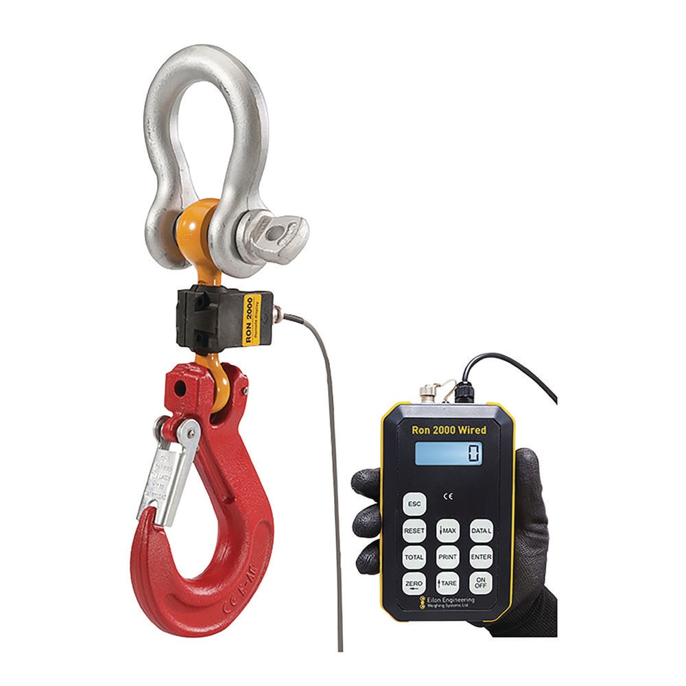 Crane Scales & Hanging Scales; Type: Hook Type Wired Crane Scale; Capacity (Lb.): 5000.00; Capacity (kg): 2267.9619; Display Type: 6 Digit LCD; Scale Type: Crane Scale