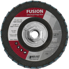 Flap Disc:  5" Dia, 7/8" Hole, 120 Grit, Aluminum Oxide, Type 27