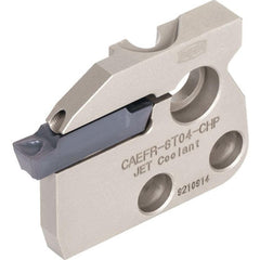 Indexable Grooving Cartridges; Cutting Direction: Right Hand; Compatible Insert Style: S.., D..; Compatible Insert Size Code: 3, 4; Insert Width: 0.1570 in; Series: CAEFR/L-CHP; Overall Length: 1.63; Overall Width: 0