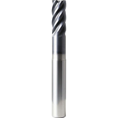 Square End Mill: 1/2" Dia, 1" LOC, 5 Flute, Solid Carbide