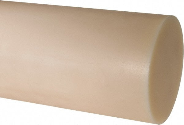 Plastic Rod: Cast Nylon, 1' Long, 5" Dia, Natural