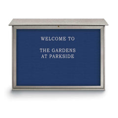 Enclosed Letter Board: 45" Wide, 30" High, Recycled Plastics, Light Gray