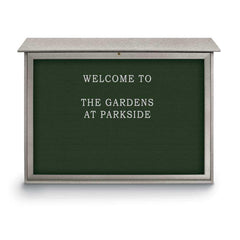 Enclosed Letter Board: 45" Wide, 30" High, Recycled Plastics, Light Gray