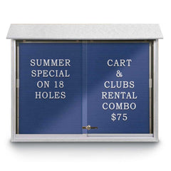 Enclosed Letter Board: 45" Wide, 36" High, Recycled Plastics, White