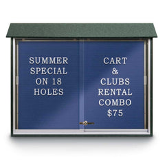 Enclosed Letter Board: 45" Wide, 36" High, Recycled Plastics, Woodland Green